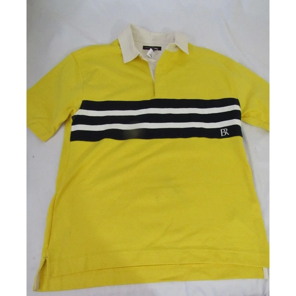 Banana Republic Monogram Yellow Polo Collar Shirt Size‎ S